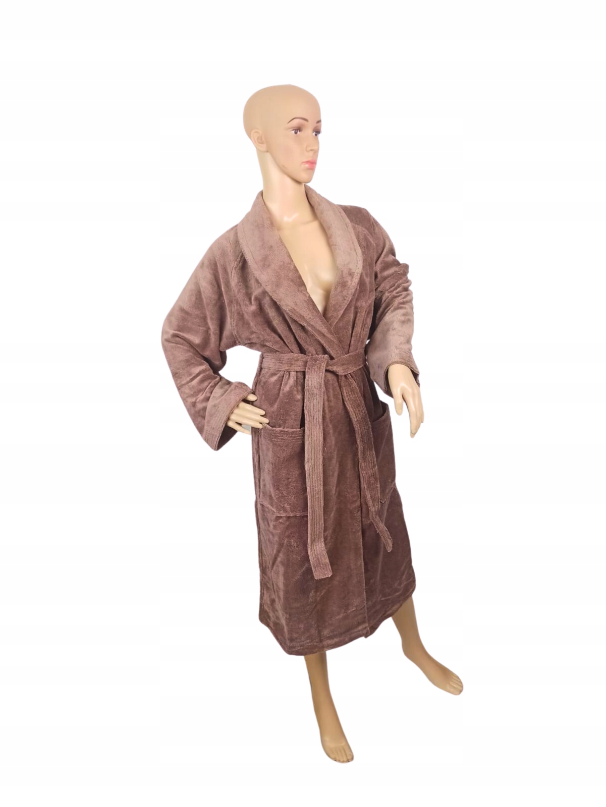 Velurový župan MrTowel -L- 320 g/m2 Hnědý