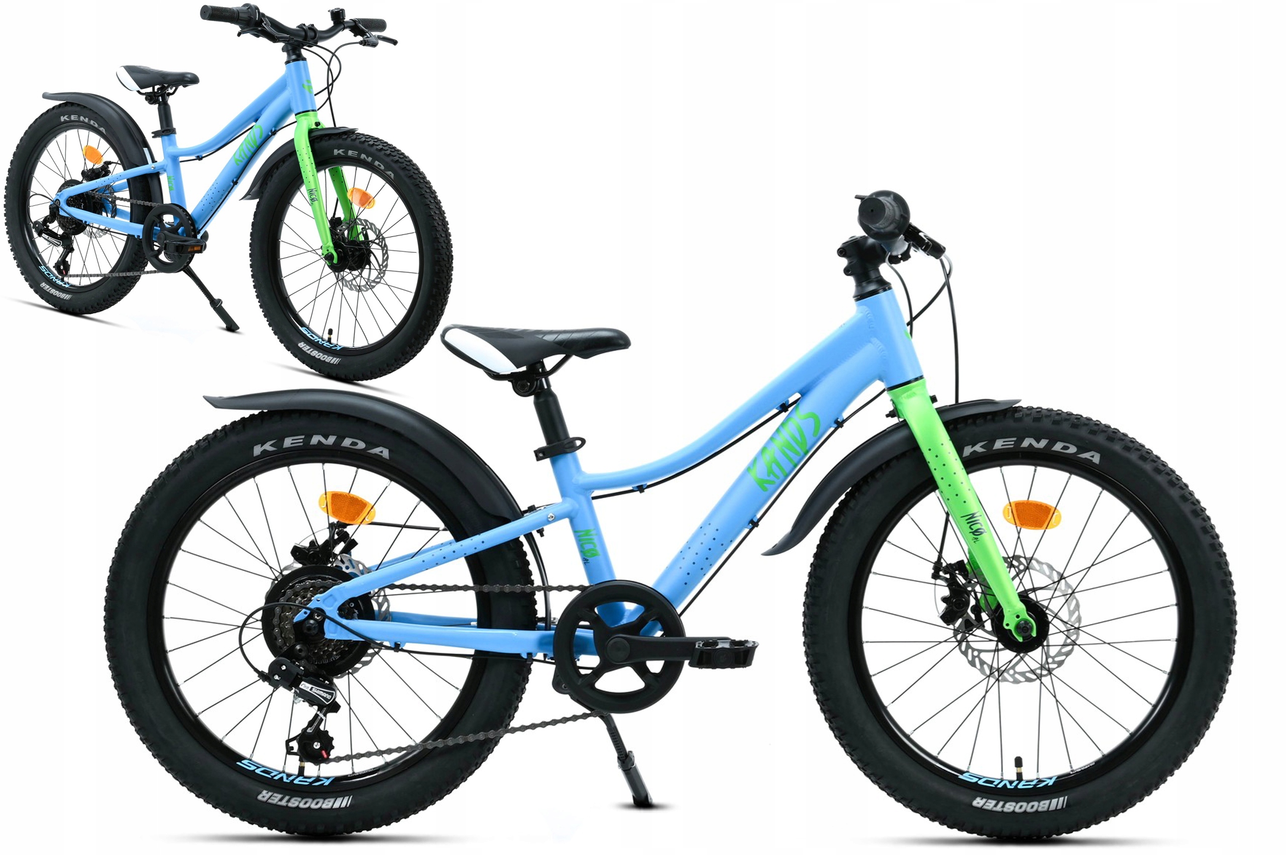 Rower dziecięcy 20" Kands Nico St 2XT niebieski seledynowy R26