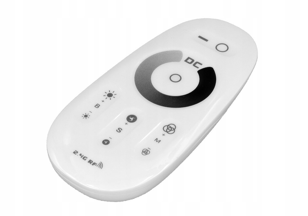 STEROWNIK ŚCIEMNIACZ LED RF RADIOWY MONO PILOT TOUCH 12A 144W UCHWYT JAKOŚĆ Kolor biały