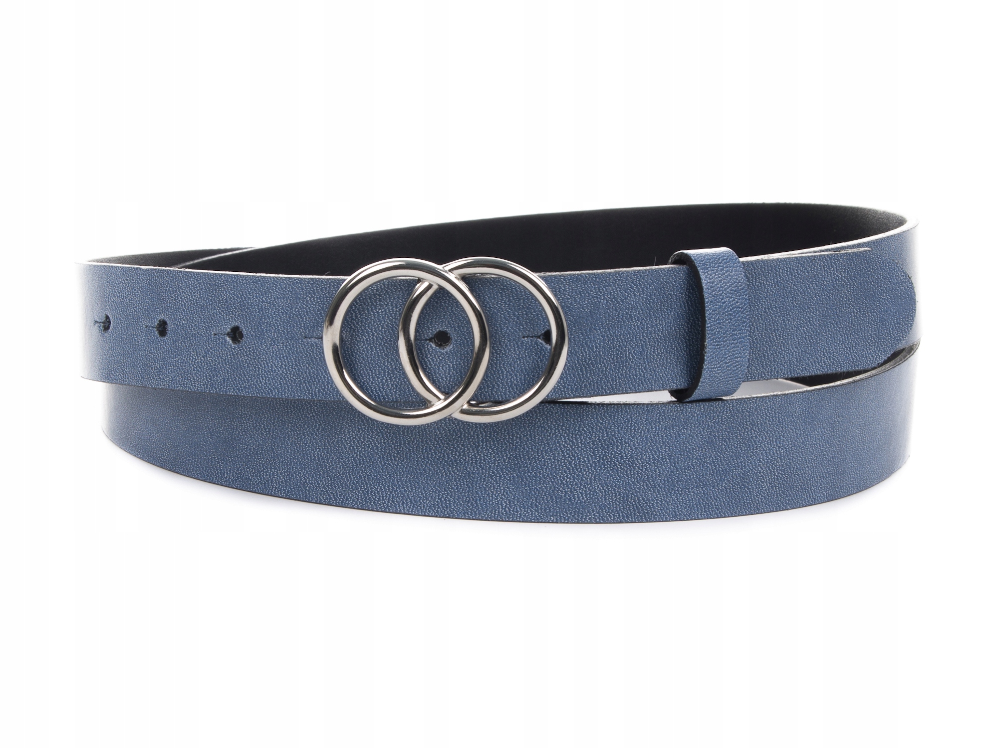 

XL 115 cm Damski Pasek Skóra Nat Niebieski 3 cm Pl