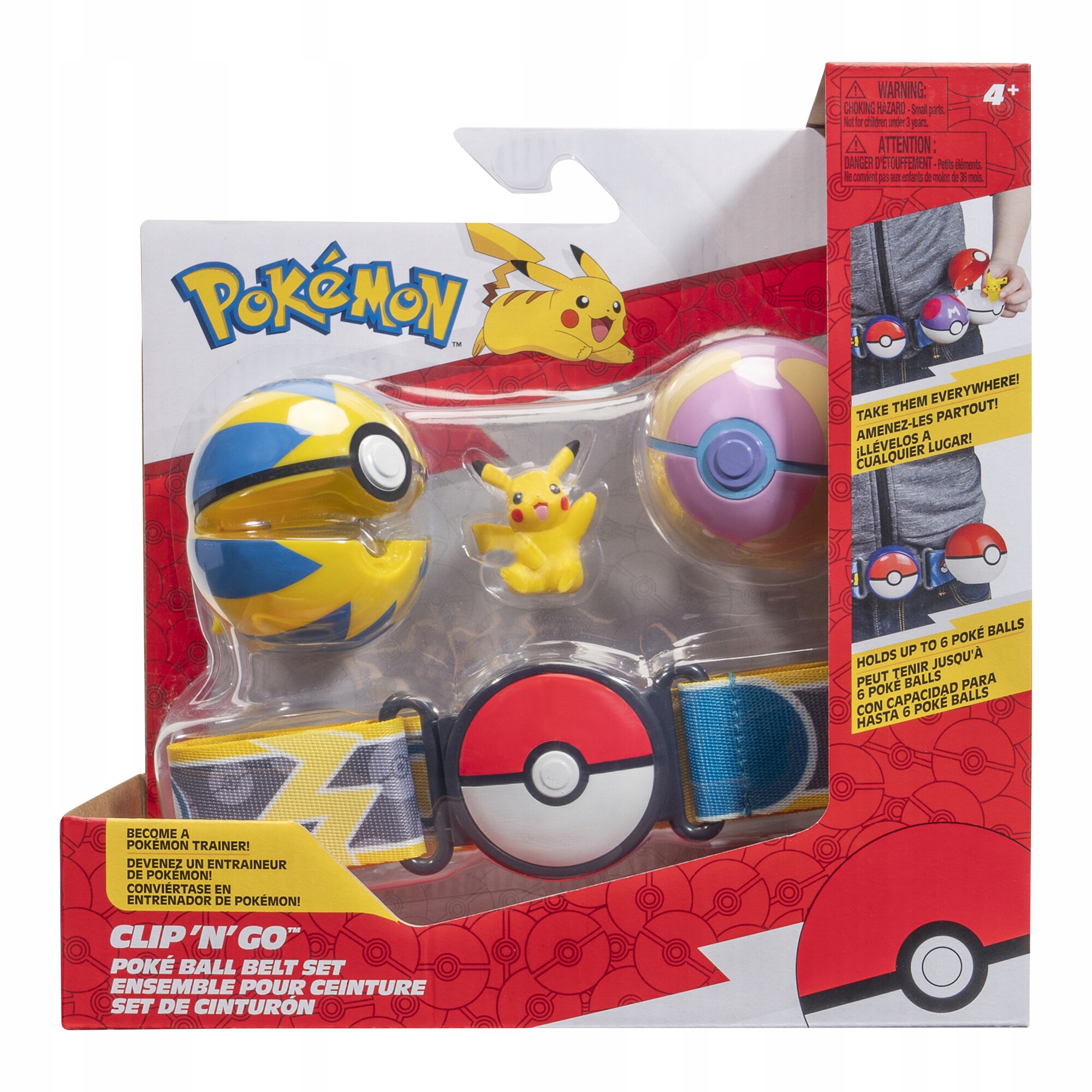 Figurka Jazwares Pás Trenéra Pokemon Figurka Pikachu Clip N Go