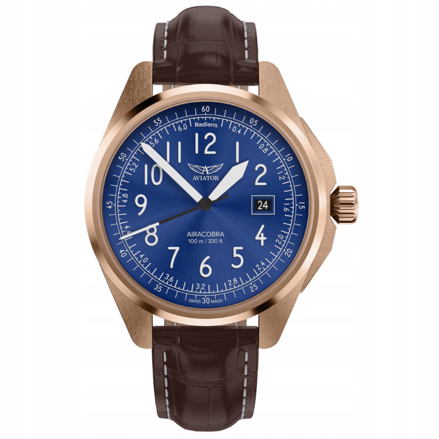 Pánské Hodinky Aviator V.1.38.2.325.4, hnědý řemínek