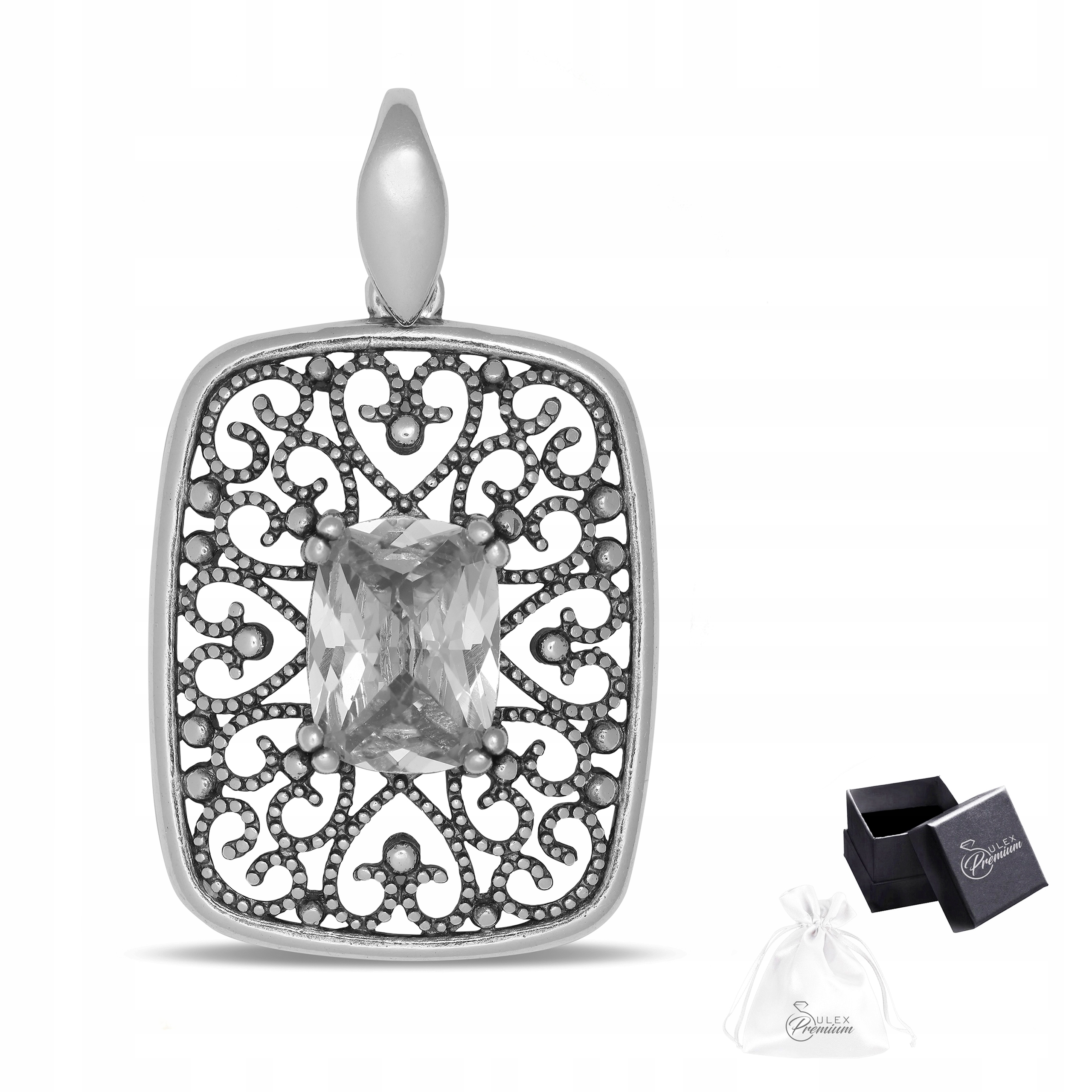 Přívěsek stříbro ryzost 925 Elegantní Přívěsek se zirkonem ve stylu vintage