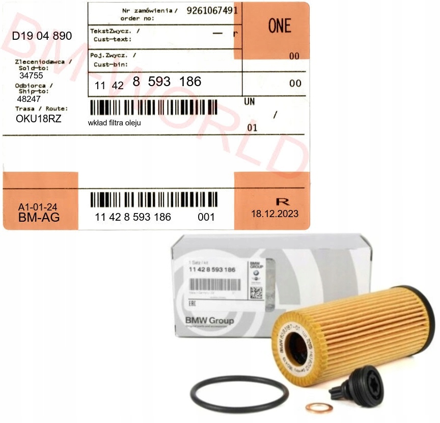 Nový originální Oe Bmw olejový filtr Bmw X1 X2 B37 B47 B48 MiNi 11428593186