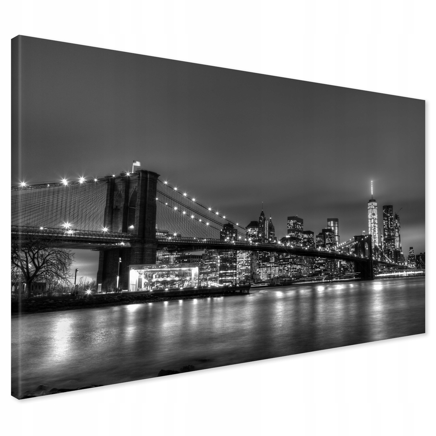 Obraz na płótnie 70x50 Nowy Jork Nocą Most Manhattan Nowoczesny do Salonu D