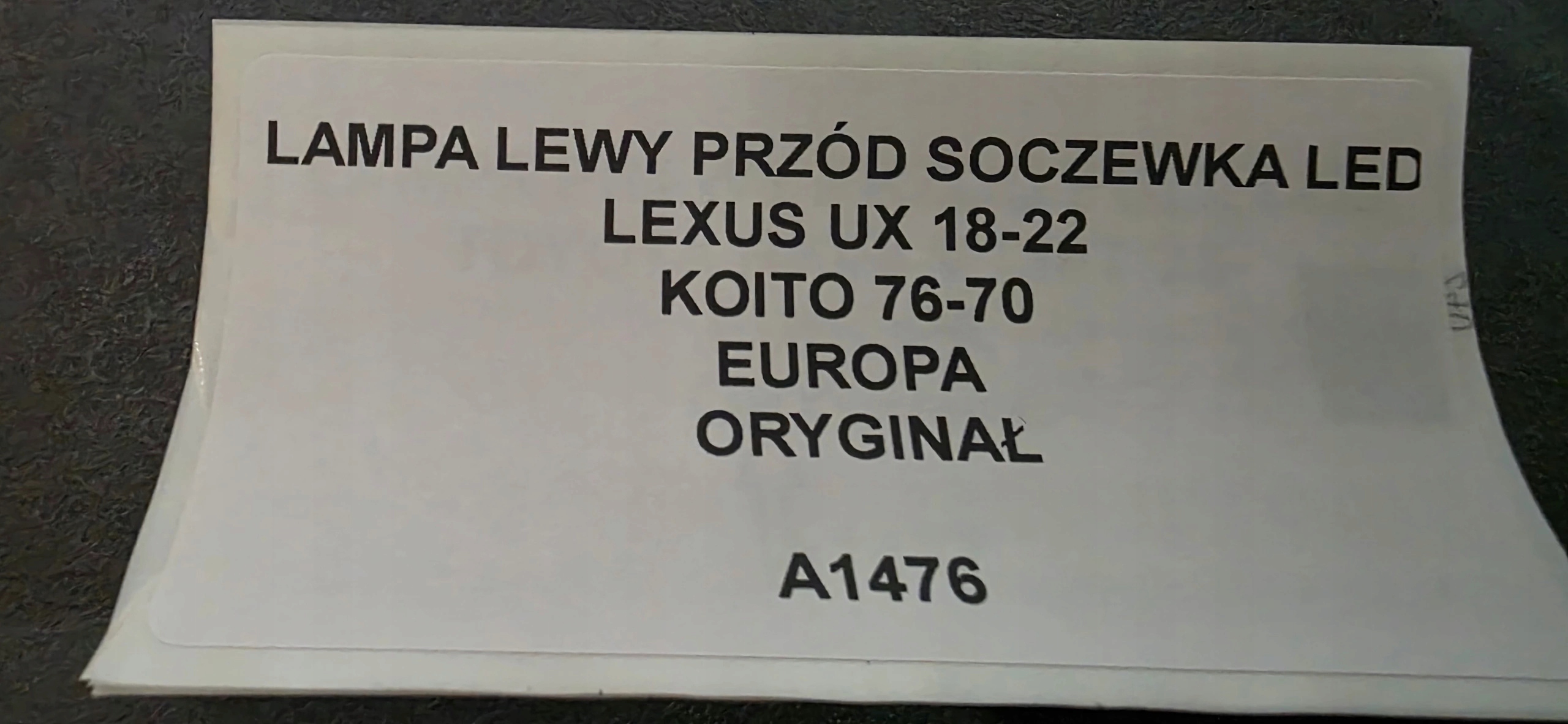 Licht links vorne Linse LED LEXUS UX 18-22 Original EUROPA KOITO 76-70