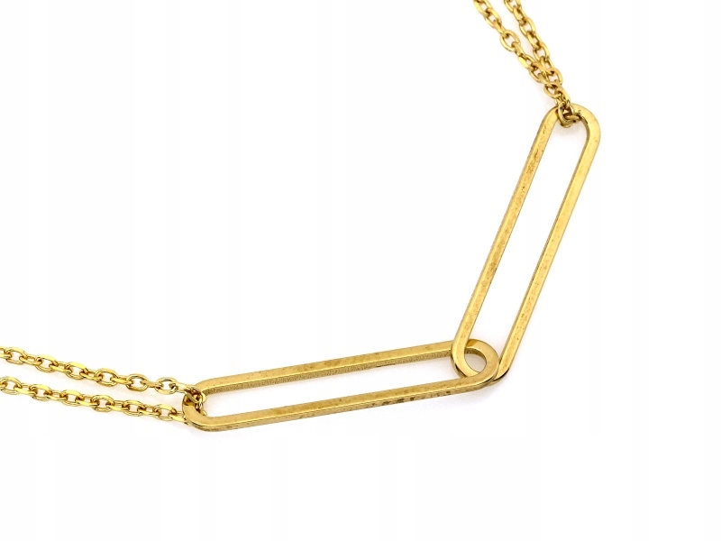 Stříbrný náhrdelník 925 pozlacený, dva velké články na řetízku, regulace