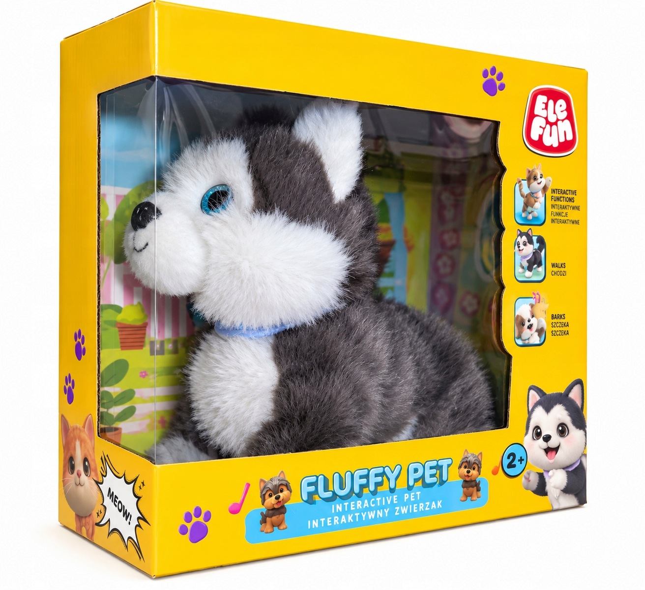 Piesek interaktywny Husky chodzi reaguje na głos 12 komend 2+