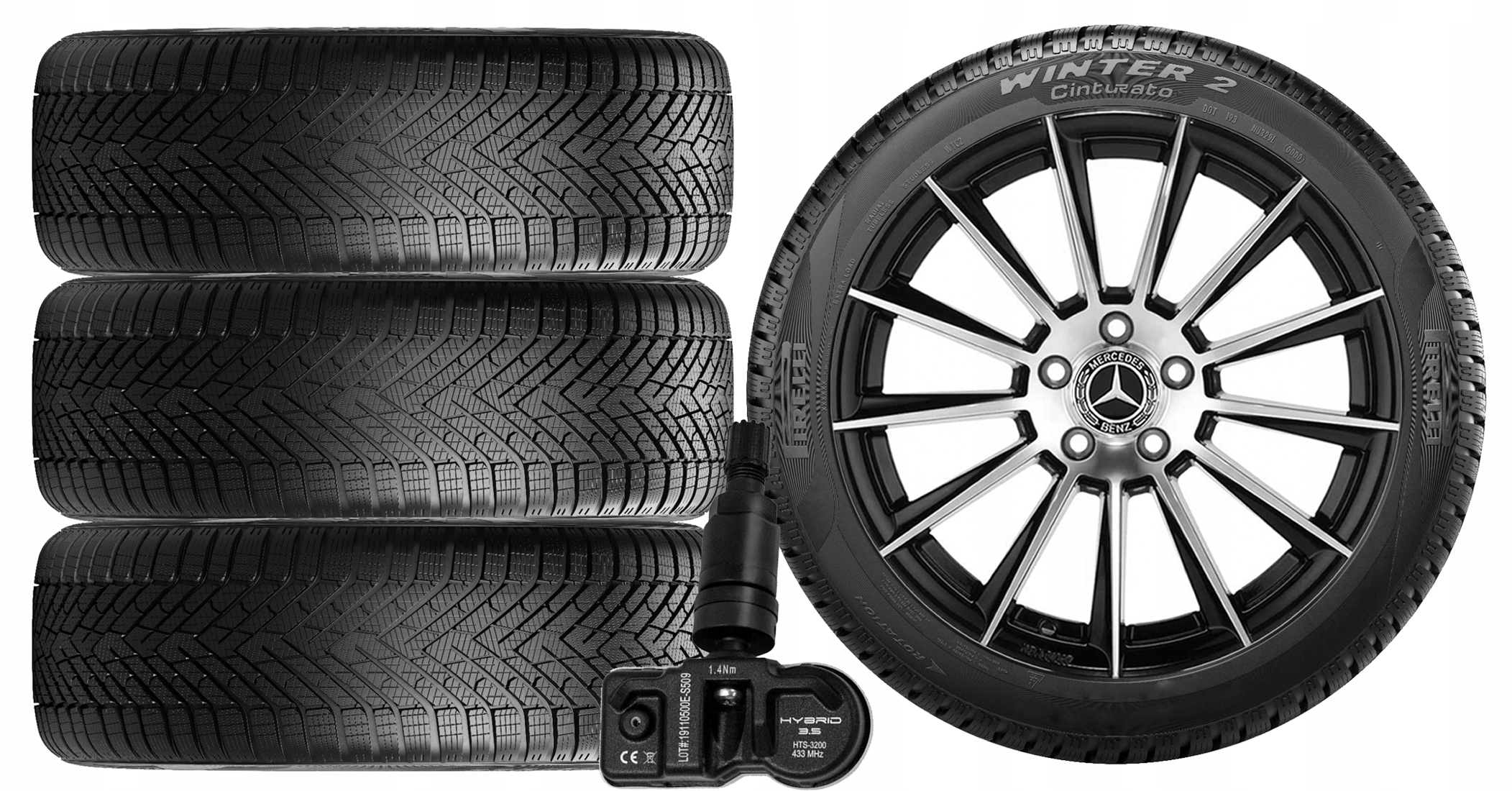 НОВІ КОЛЕСА ЗИМА Mercedes A-КЛАС W176 Pirelli 225/40r18+TPMS