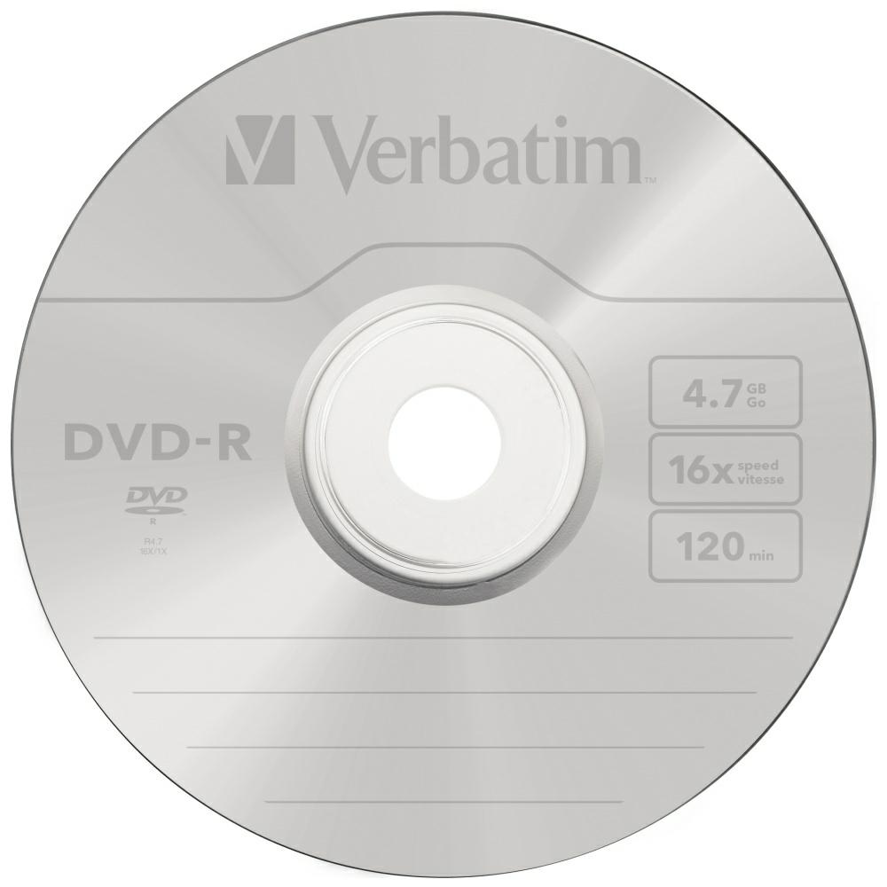 Dvd-r disk Verbatim Matt Silver 4.7GB 16X 50 Ks 43548