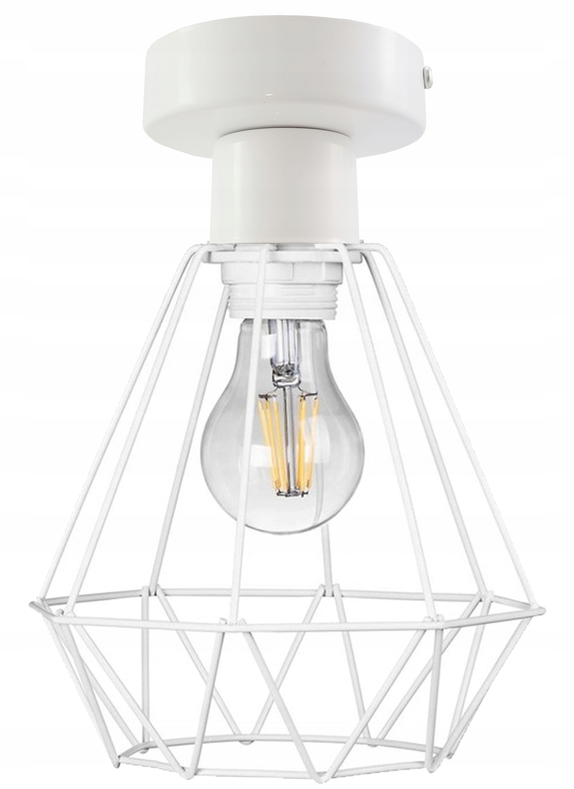 

Lampa stała sufitowa plafon Loft klosz drut na E27