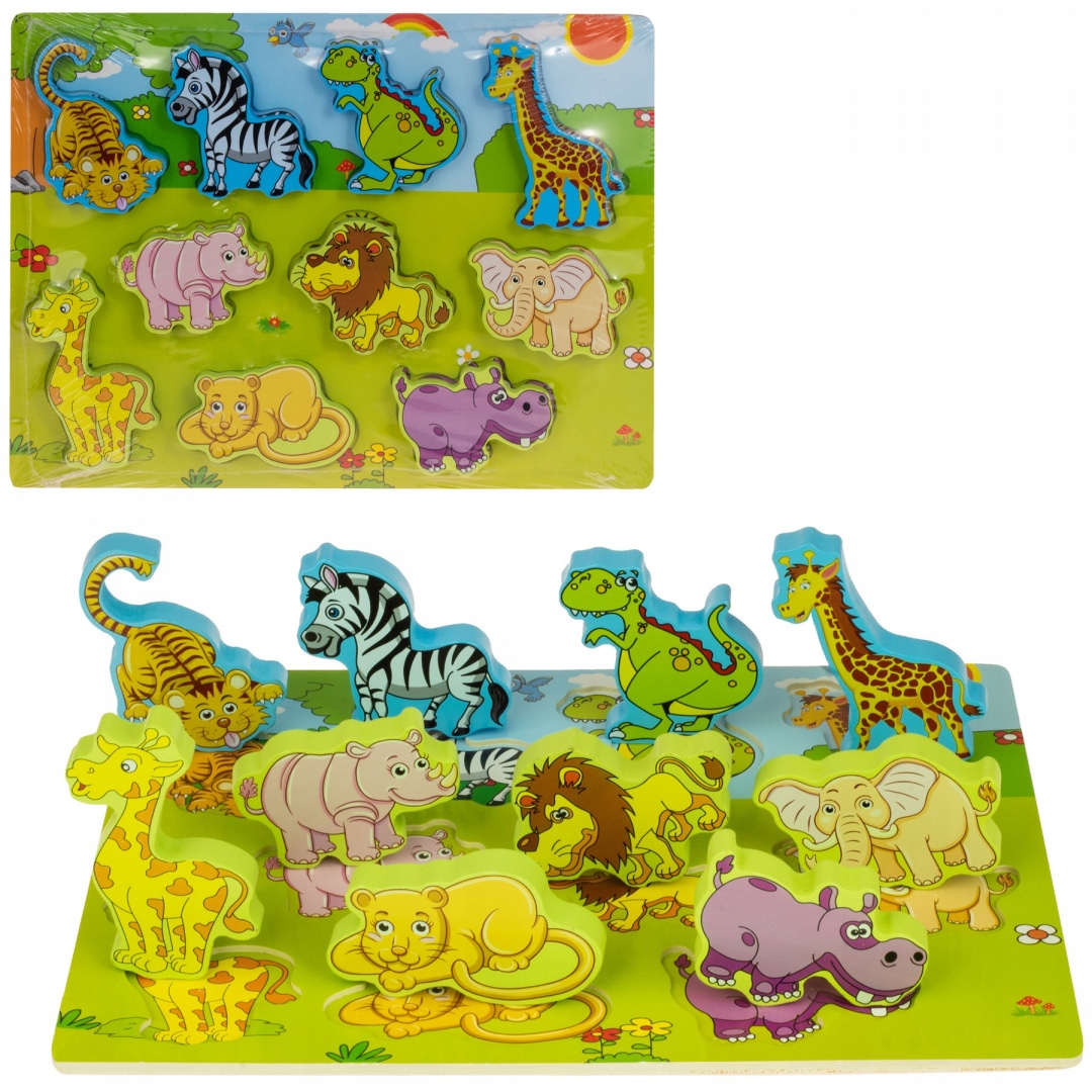 

Edukacyjne Drewniane Puzzle Układanka Zwierzęta