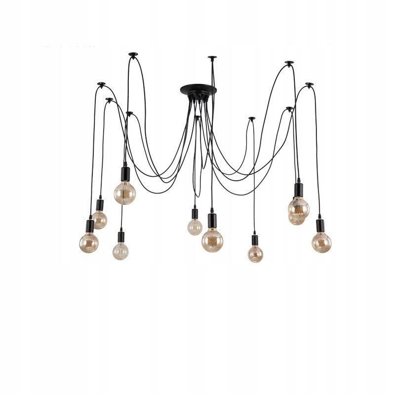 

Pająk 8 Ramion Scandic Lampa Loft Żyrandol Czarny