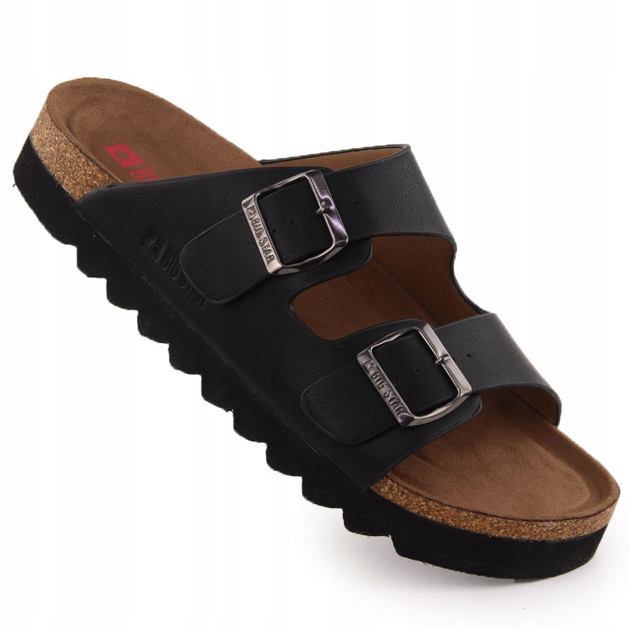 Pánské pantofle s nastavitelnými přezkami černé Big Star 40