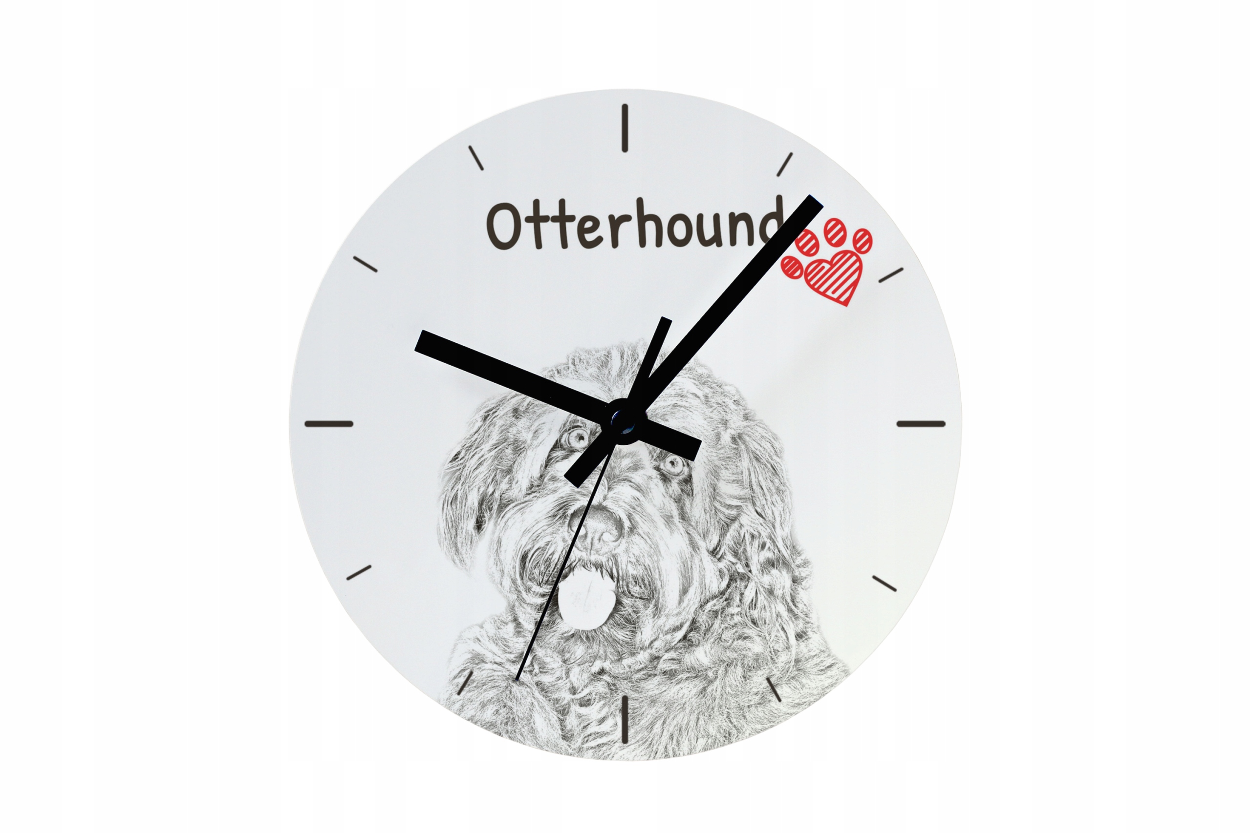 Otterhound hodiny se psem závěsné a stojící, personalizace fotografií, 20 cm