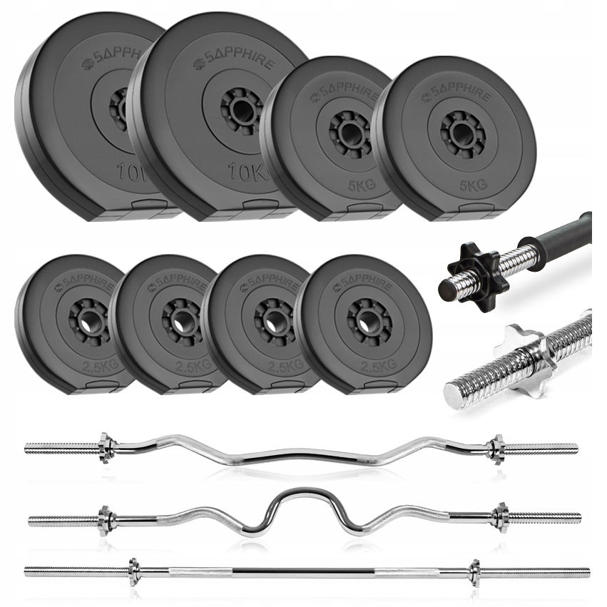 Sztanga 54KG Zestaw siłownia Z Obciążeniem ciężary Z 4 Gryfami hantle Gryf