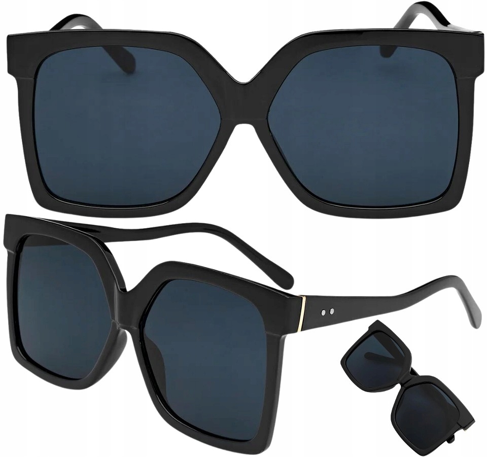 

Czarne Okulary Oversize damskie kwadratowe duże