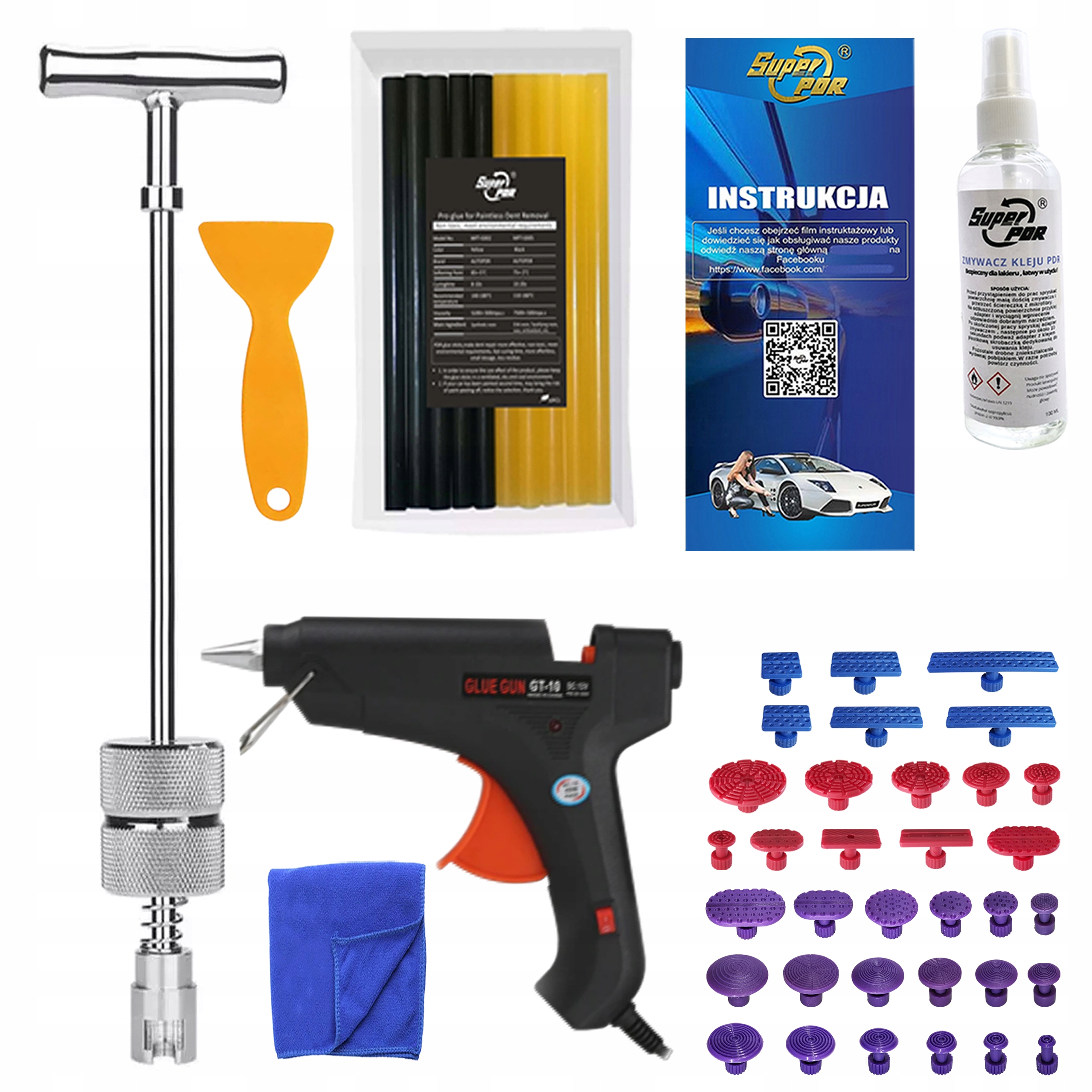 Sada kladívek Puller Pdr Odstraňování Vytahování promáčklin Komplet Nástrojů Pdr