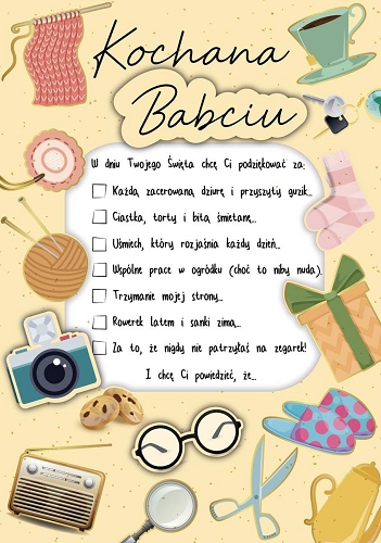 

Kartka z Podziękowaniami dla Babci Premium DK956