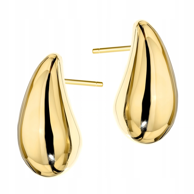 Zlaté Náušnice Dámské pr. 585 Lžičky Kapky na tyč 14k