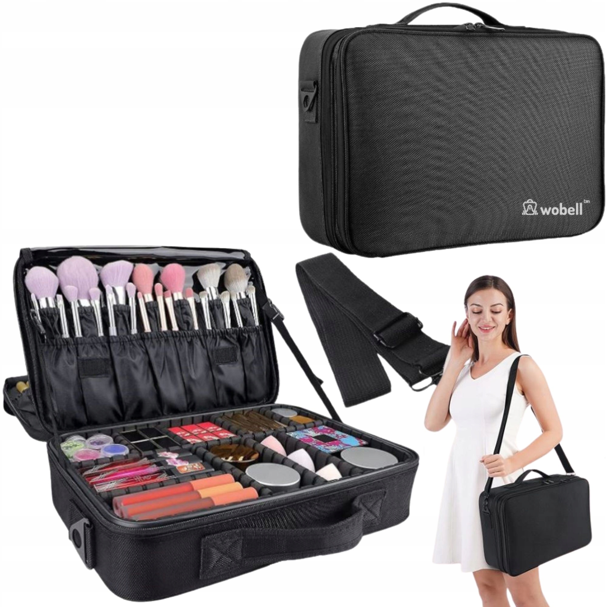 Kosmetická Taška Kufřík Velká Prostorná XXL Dámská Kosmetika S Přihrádkami Pro Manželku