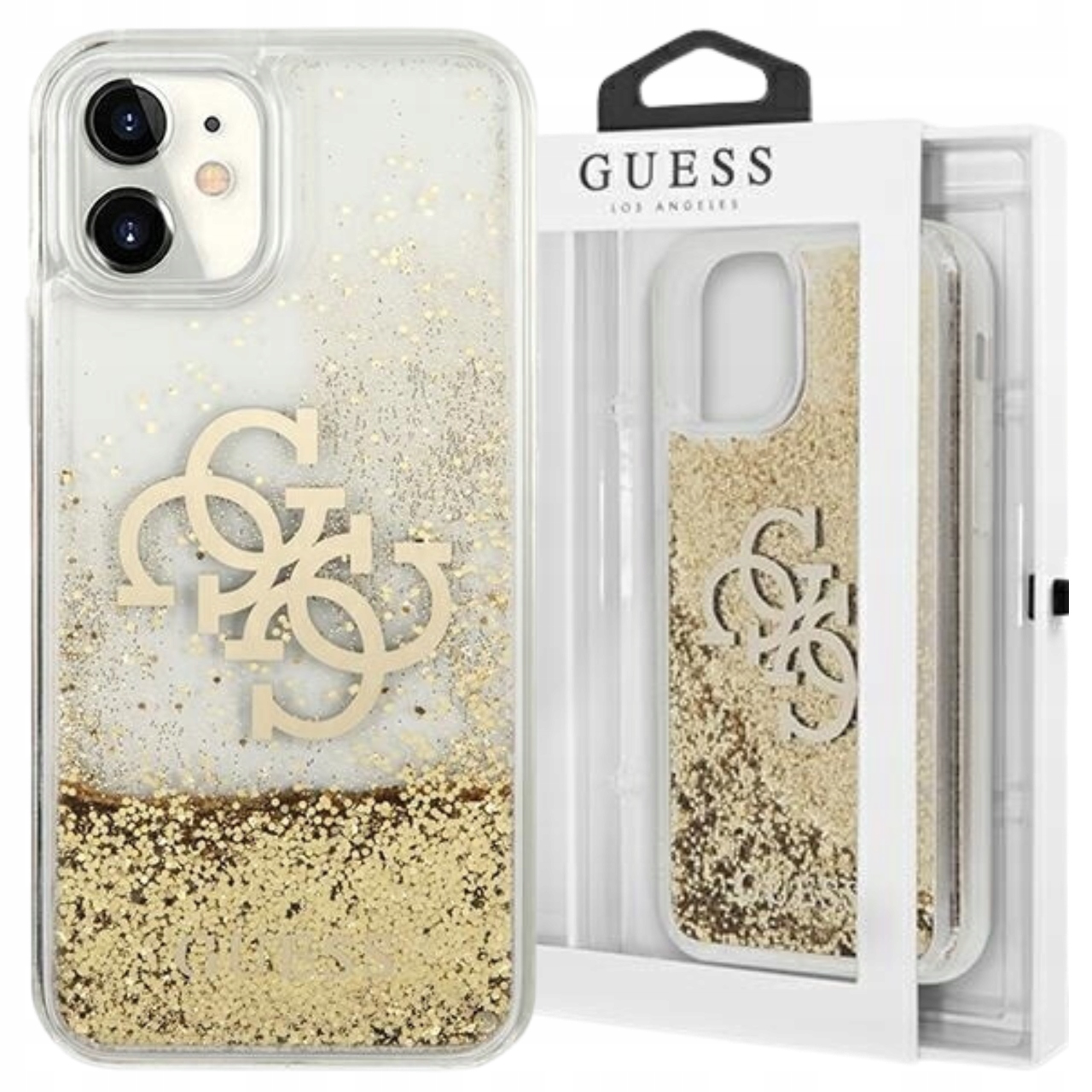 Guess Pokrowiec Hardcase Do Iphone 11 6,1 Xr Złoty 4G Big Liquid Glitter
