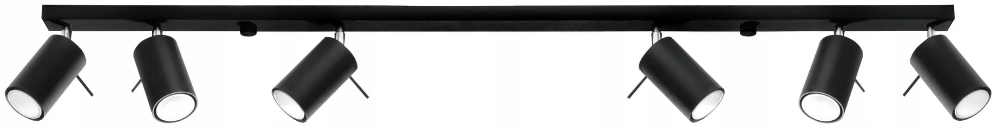 Sollux Lighting Lampa Ring 6L čierna Metal GU10 40W stropná