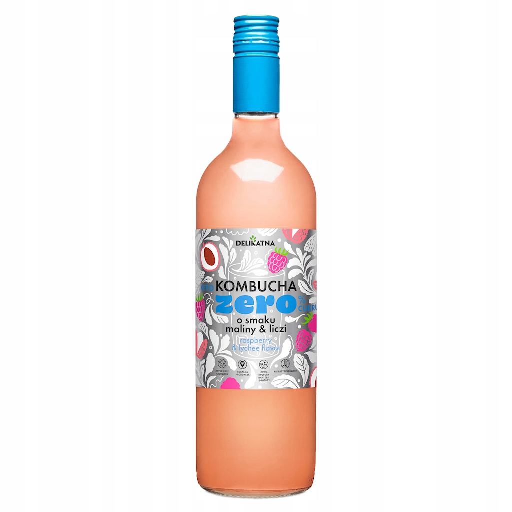 Levně Kombucha S Příchutí Maliny A Liči Zero % Cukru 750 ml Jemná