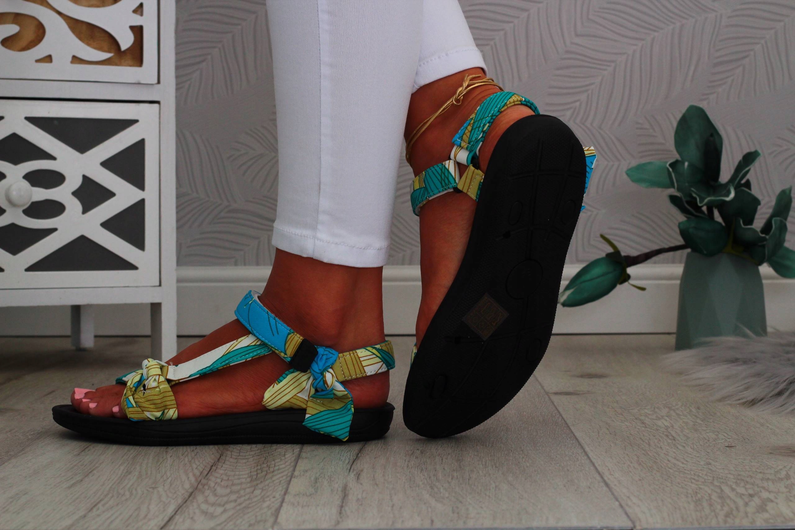 SANDAŁY DAMSKIE SANDAŁKI SPORTOWE KOKARDA RZEP Materiał zewnętrzny inny