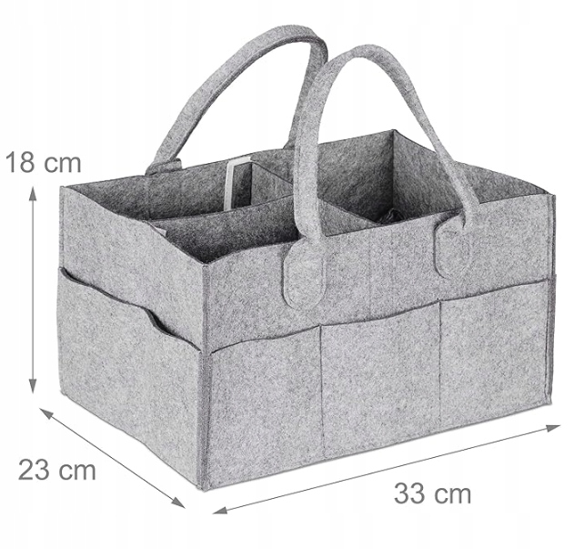 ORGANIZER TORBA MAMY DZIECKA FLICOWA FILC NA PIELUCHY WIELOFUNKCYJNA Wysokość 18 cm