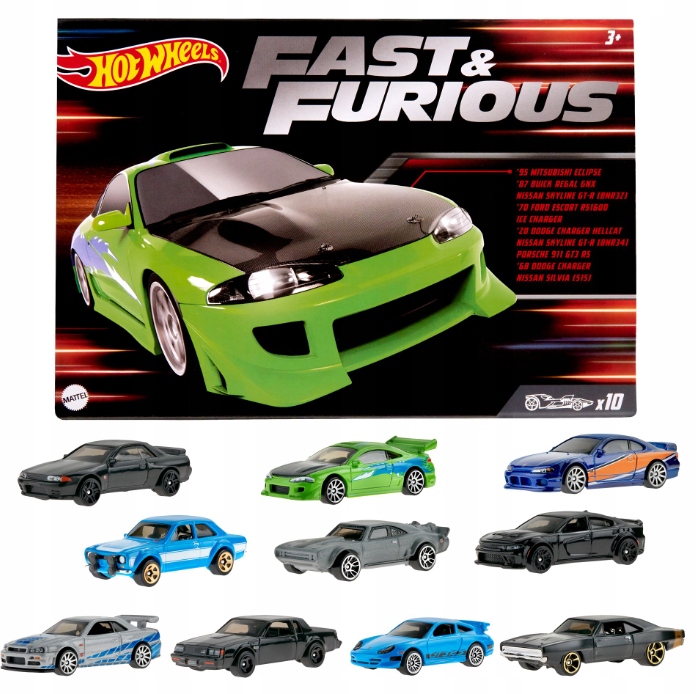 

Hot Wheels Fast & Furious zestaw 10szt autek pudeł