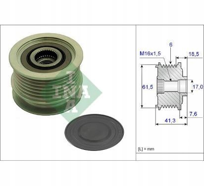 INA SPRZEGLO ALTERNATORA FIAT STILO BRAVO 1.9 JTD Producent części Schaeffler INA