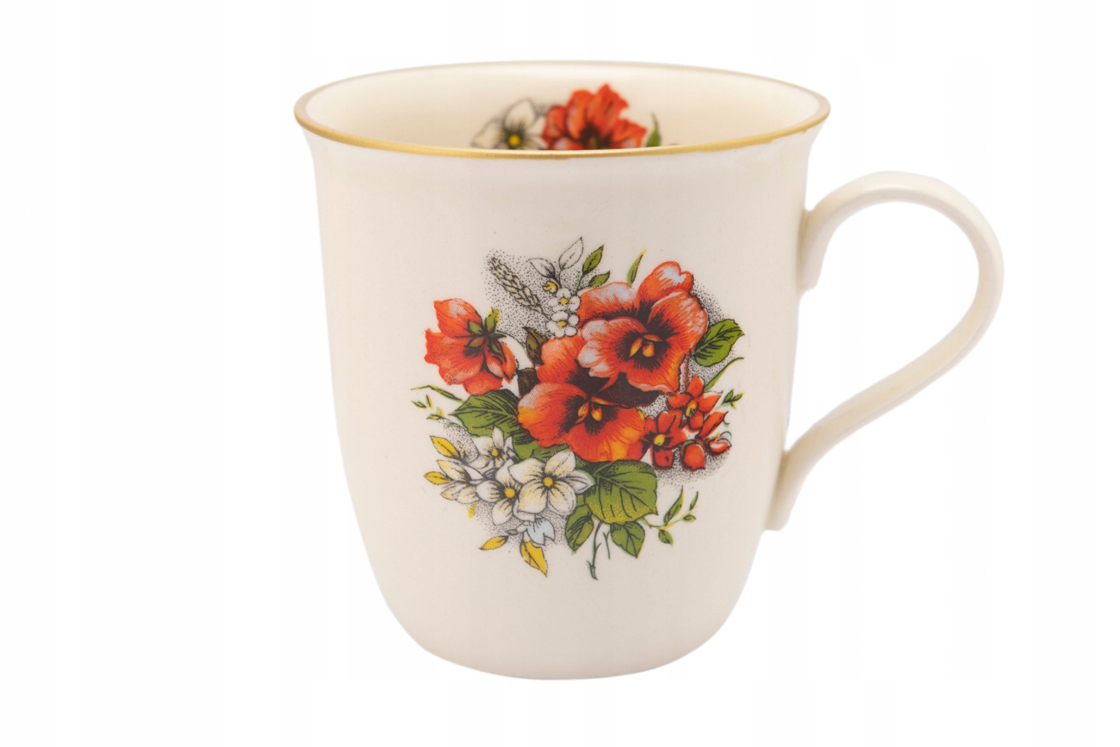 

Klasyczny kubek w bratki Mieroszów ceramika polska