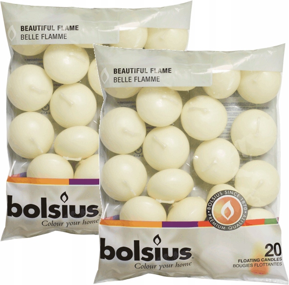 

40szt Podgrzewacze pływające Bolsius 4,5H Kremowe