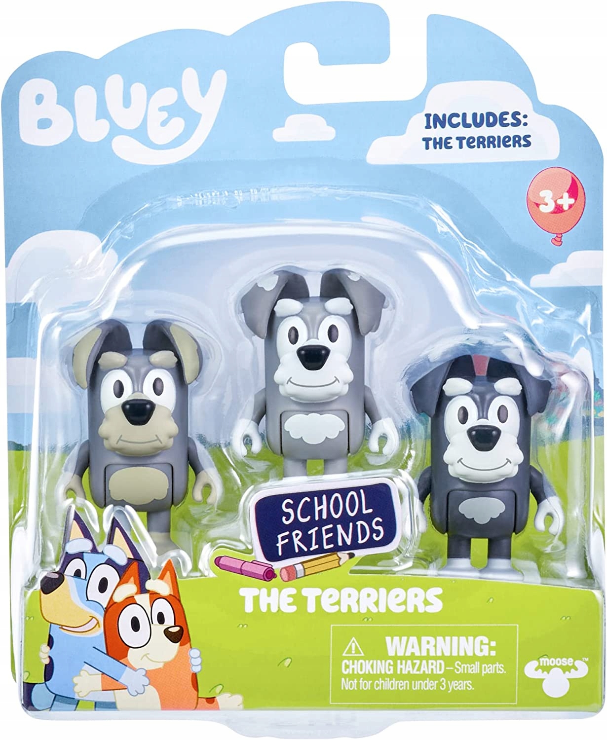 

Bluey Przyjaciele Teriery 3 Figurki Terriers Psy