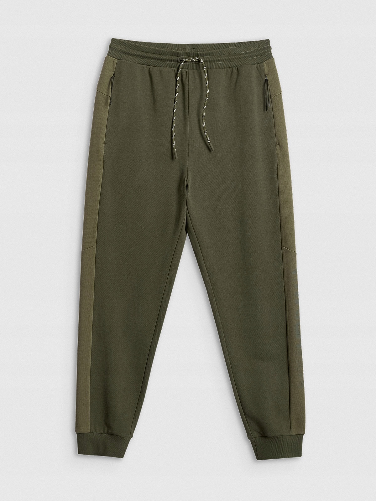 4F Pánské Jogger Kalhoty Khaki Regular Se Zipy