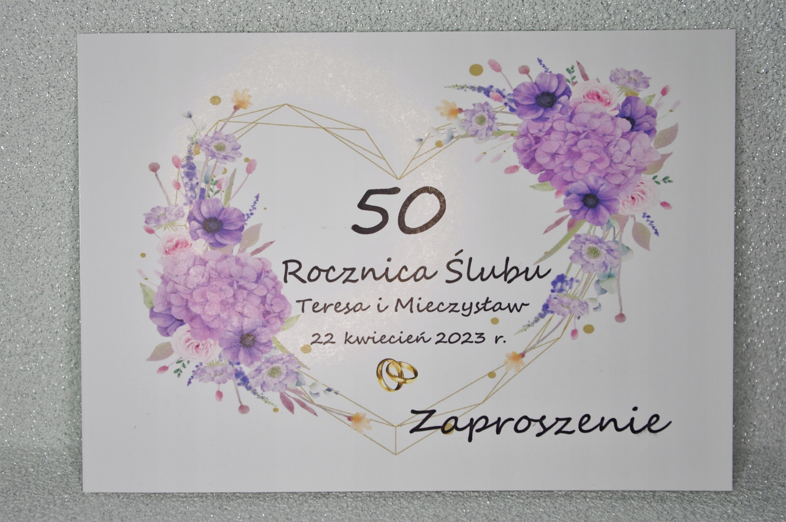 Zaproszenia na Jubileusz Rocznicę Ślubu 40 50 .. pełna personalizacja Marka inny