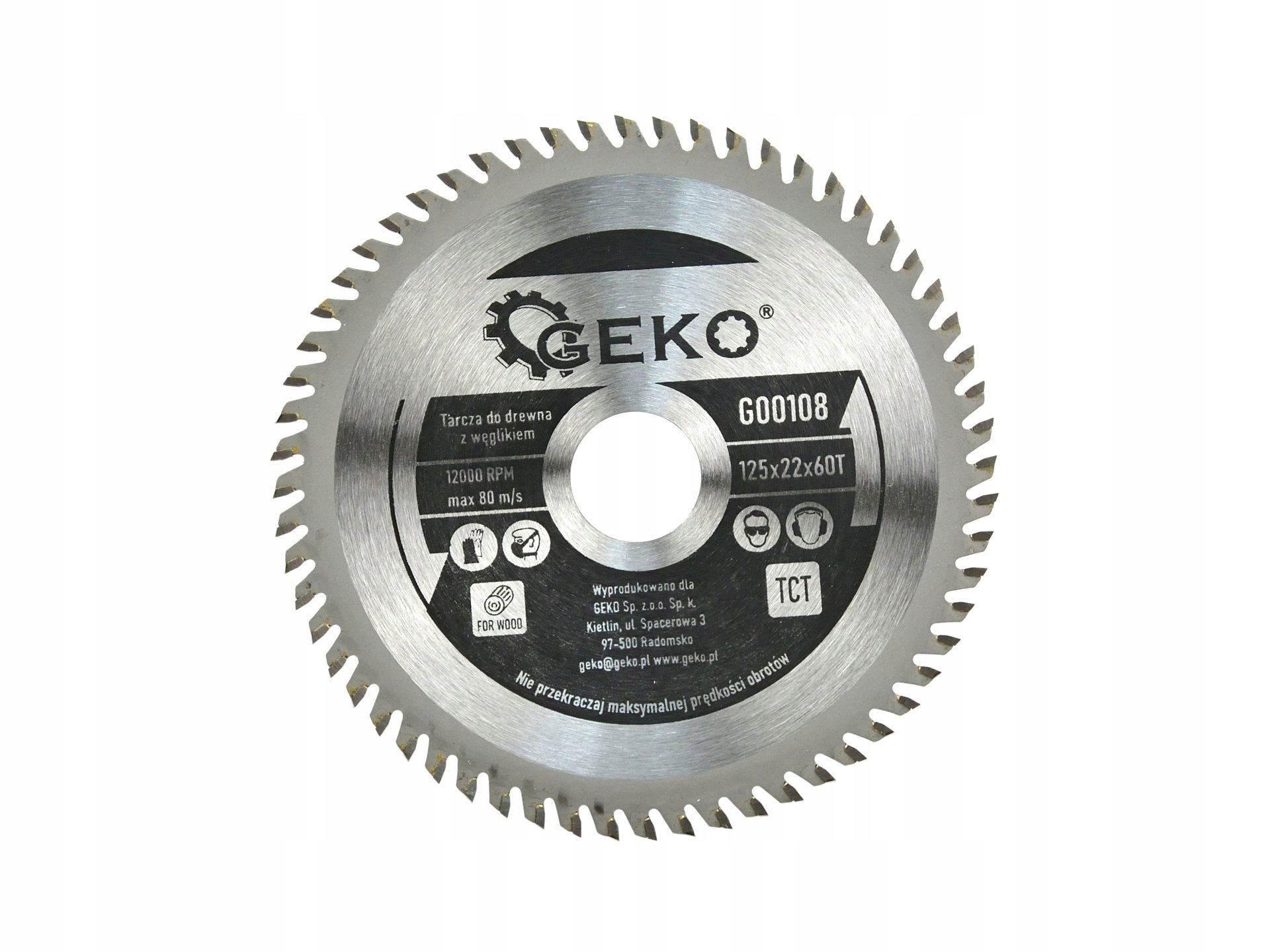 

Tarcza do drewna 125x22x60T Geko G00108