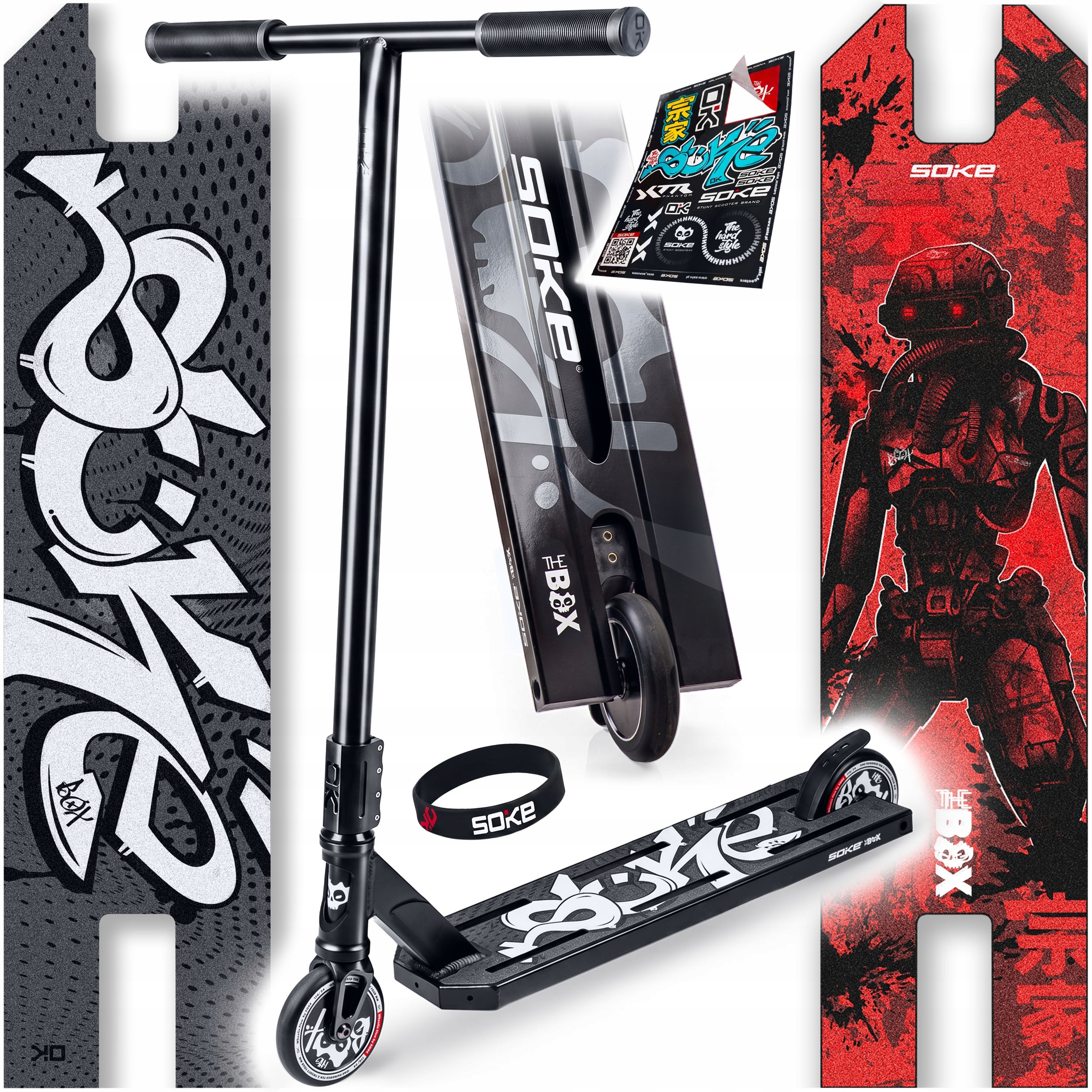 Freestyle koloběžka Soke Box černá Scs ABEC-9 Max Deck 140x553 XXL Set