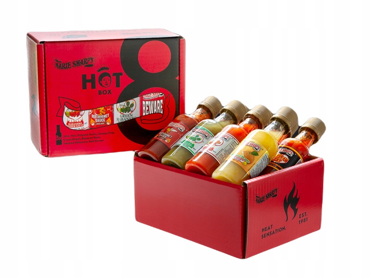 Sada omáček Marie Sharp's HOT8 Box 8x50 ml