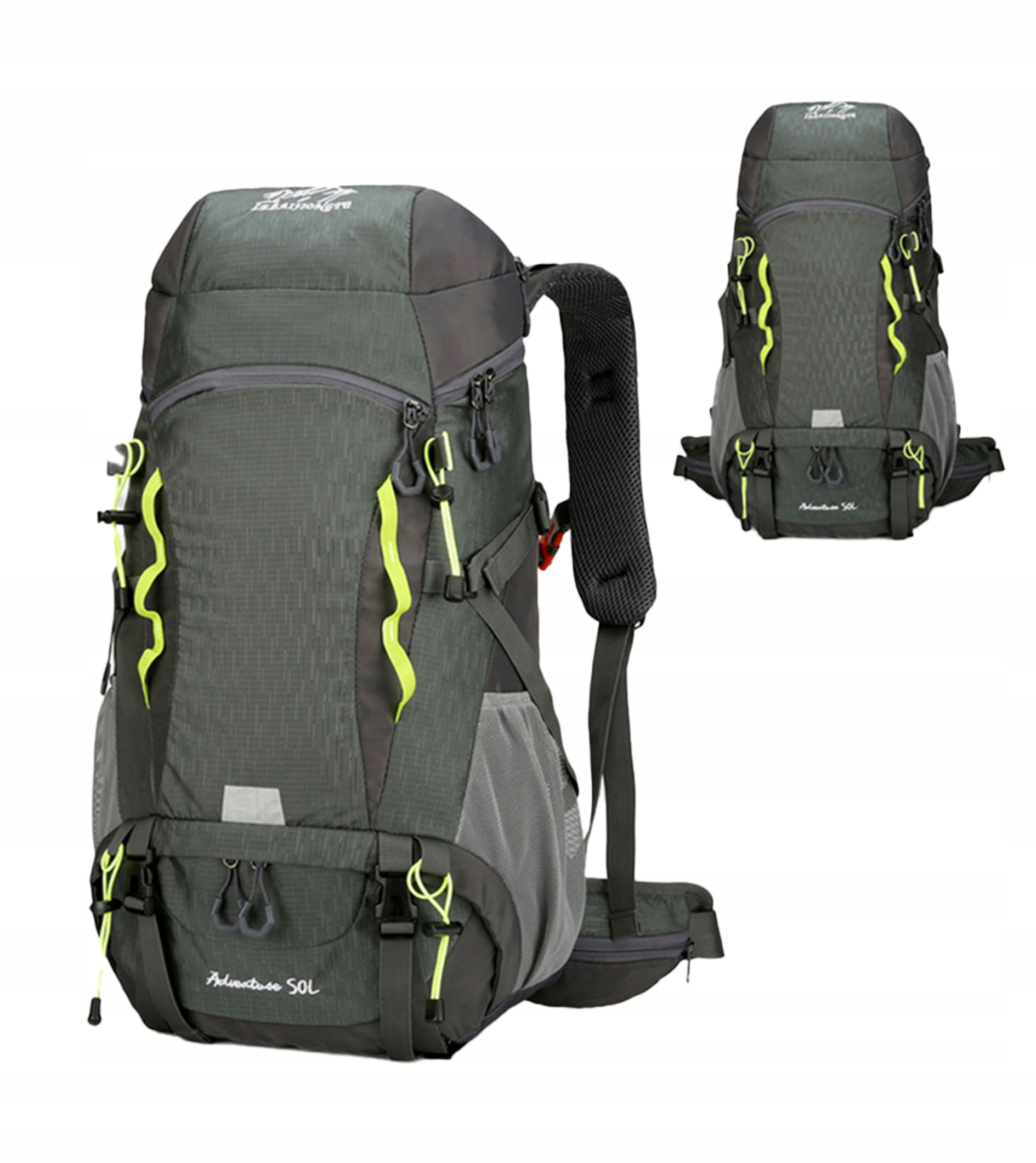 Plecak turystyczny trekkingowy w góry Adventure ze stelażem pas biodrowy