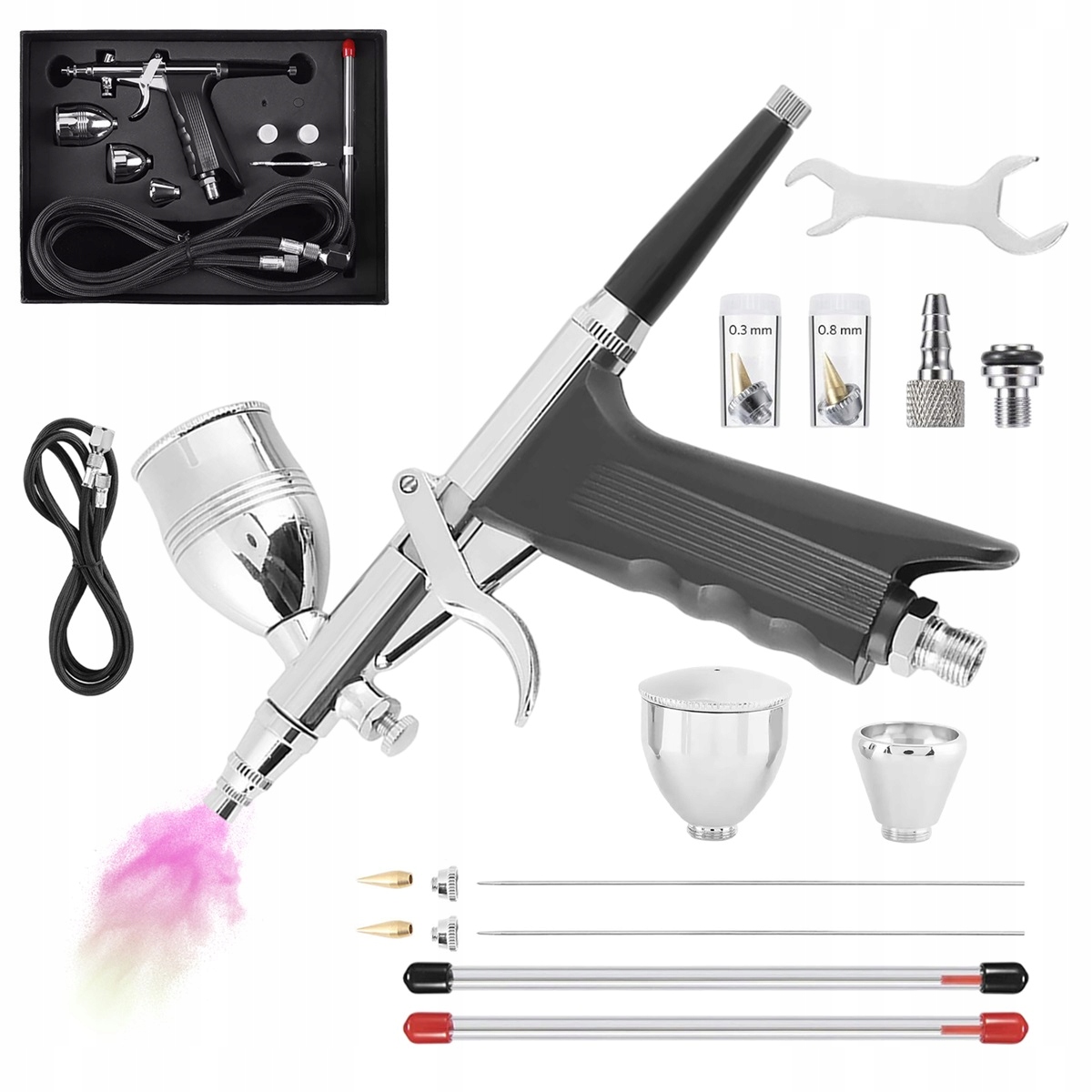 Airbrush S Tryskami 0.3 MM 0.5 MM 0.8 MM Pro Malování Koláčů A Dekoraci