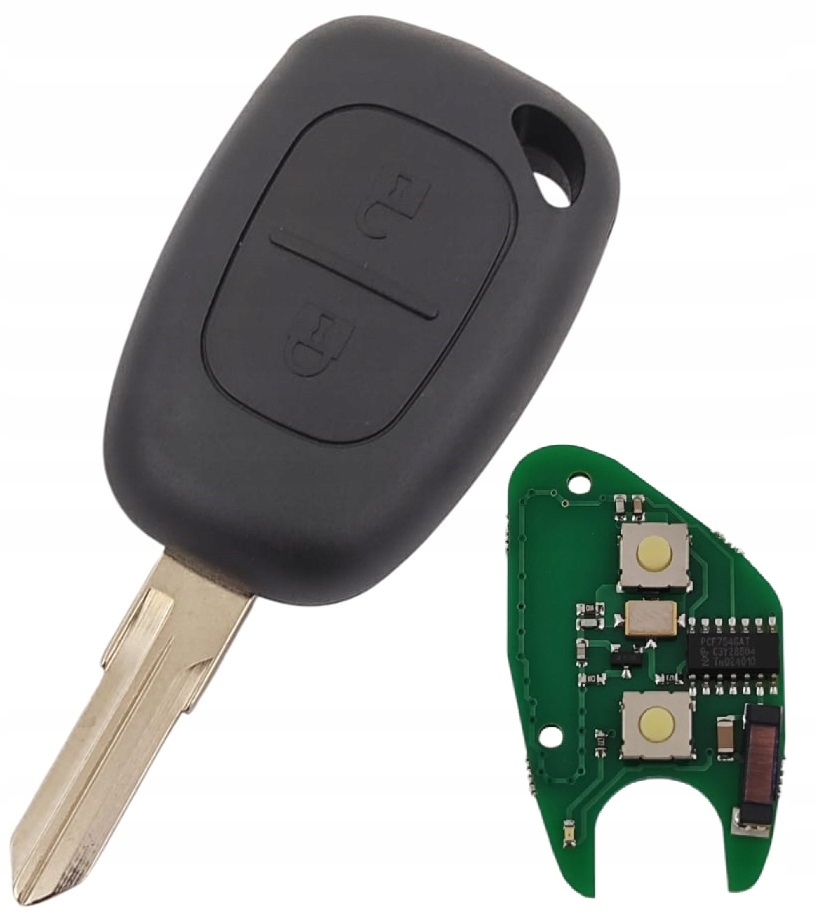 Pilot Klíč Vivaro Trafic Primastar Dacia 433MHz PCF7946 2 tlačítka VAC102