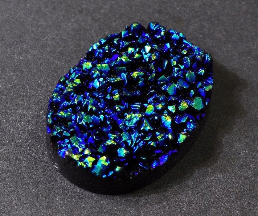 Drůza modrá ovál 40,5x30 mm