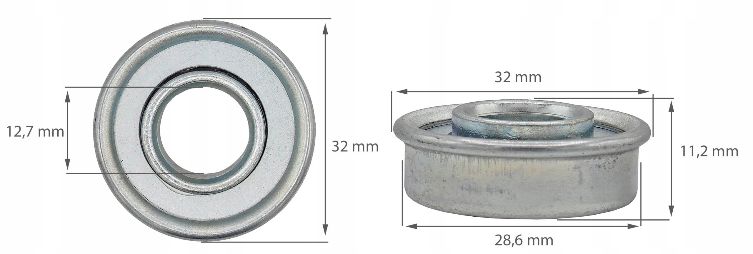 Universalus vejapjovės guolis 12,7x 28,6 mm tipo guolis