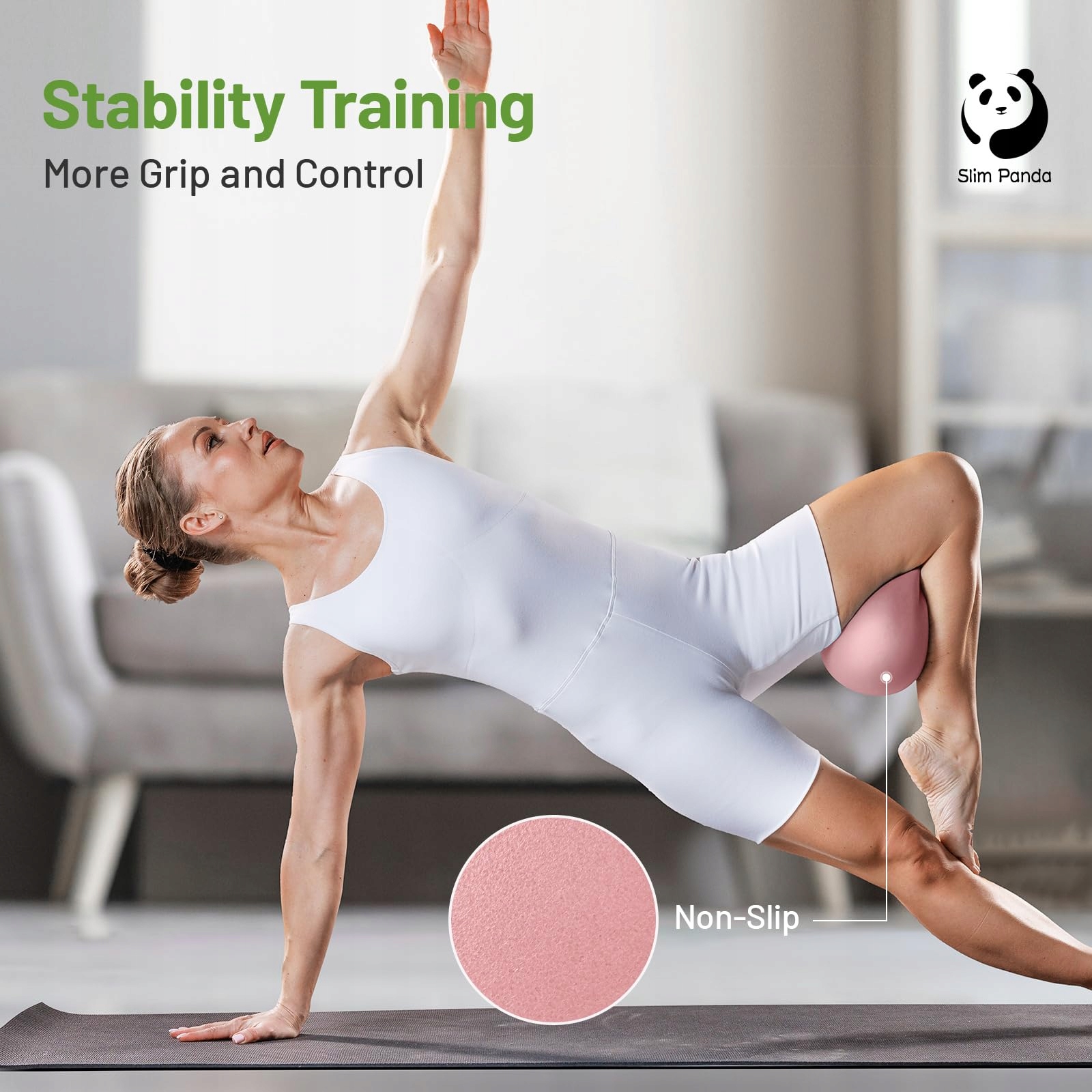 SLIM PANDA Piłka Gimnastyczna 23-25cm z Pompką do Pilatesu i Jogi — miniatura 3