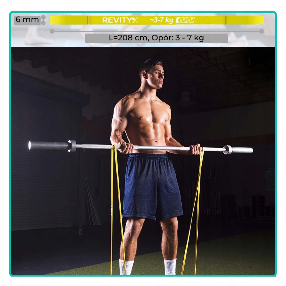 TAŚMA GUMA DO ĆWICZEŃ ROZCIĄGANIA ROZGRZEWKI ŻÓŁTA OPÓR 3-7 KG POWER BAND Model Power Bands Taśma Żółta 3-7 kg