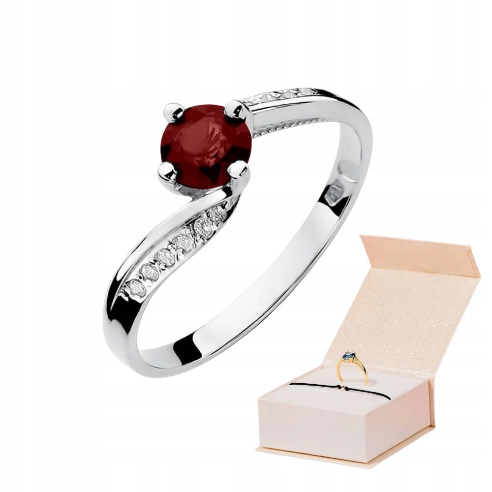 Prstýnek S Rubínem A Brilianty 585 Rubín Kámen Zlatý Náramek