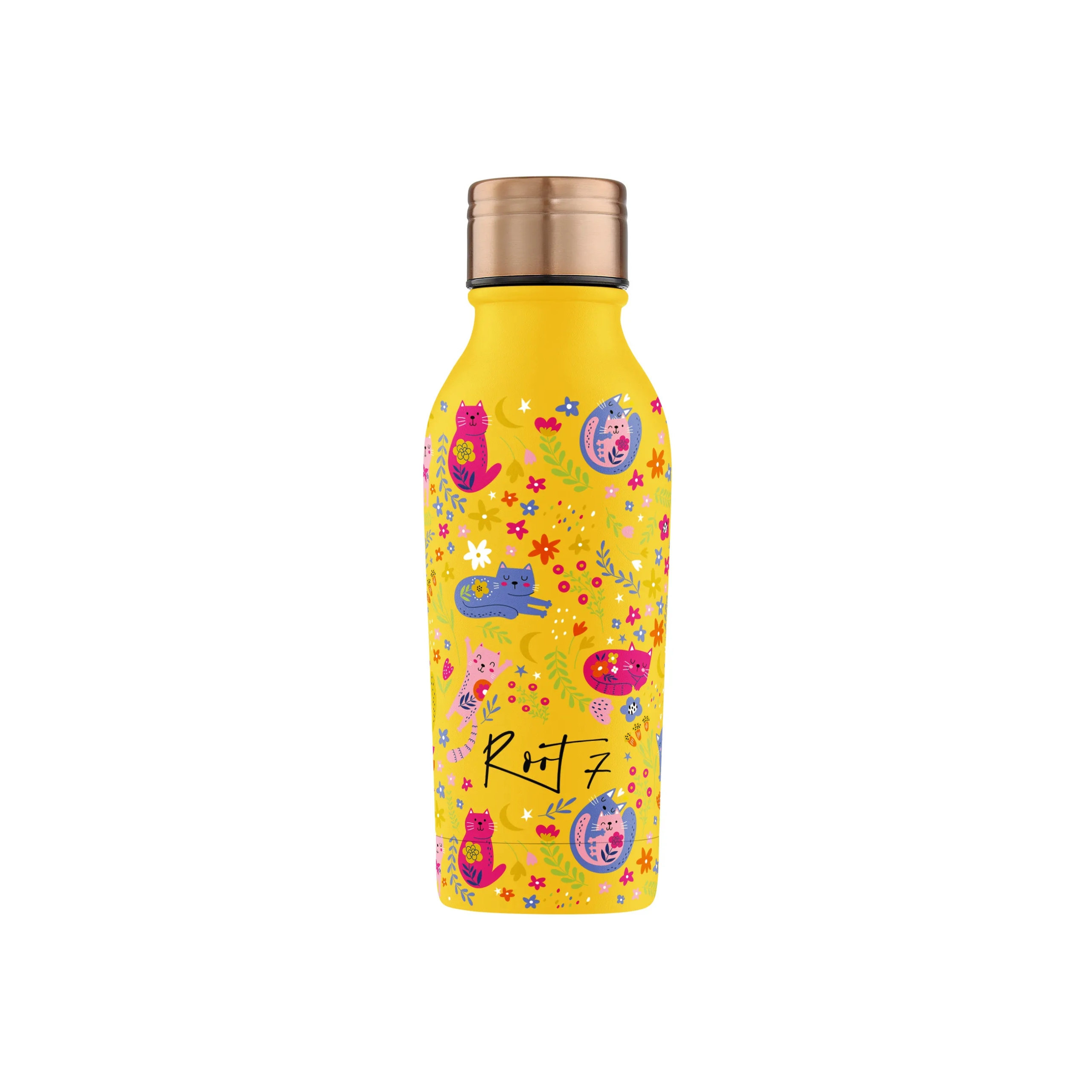 Root7 Termoláhev Happy Cats Kočky 350 ml na vodu a kávu pro děti