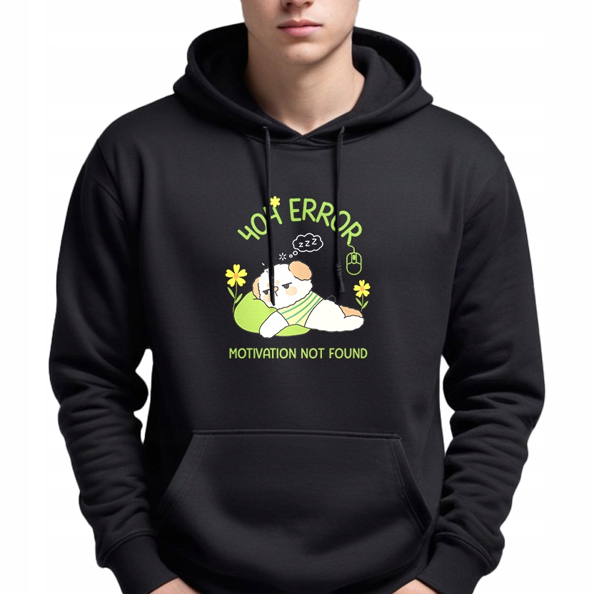 Mikina S Kapucí Pánská černá mikina s kapucí Dárek Do práce 404 Error L